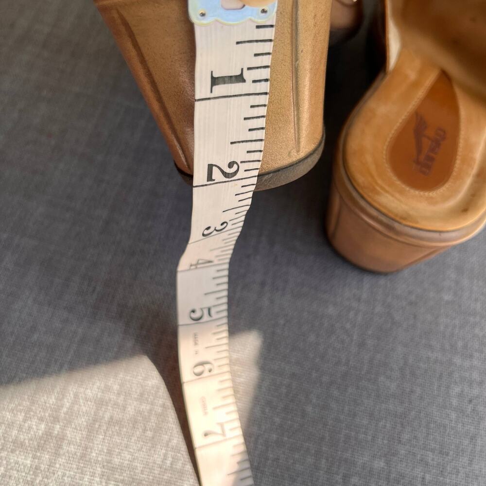 Dansko Sandals Womens Sz 37 Tan Leather Strappy Wedge Slide Comfort Boho Coastal - Picture 9 of 9